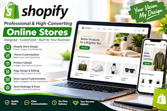 customize shopify theme, design store, upload products and edit pages