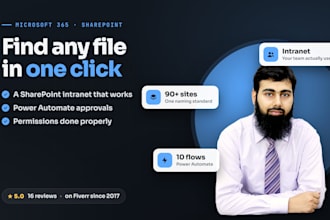 build a sharepoint intranet, power automate flows and microsoft 365 setup