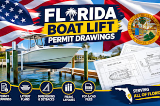 create florida boat lift permit drawings and plans