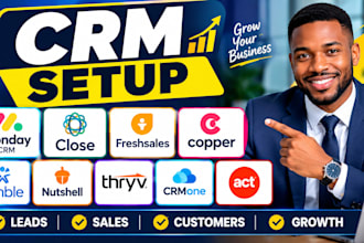 setup monday CRM close freshsales copper nimble nutshell thryv crmone act
