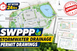 civil engineer for swppp, stormwater, erosion control, drainage permit drawings