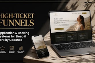 build coaching application funnel, automated website for sleep, fertility coach