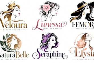 design a professional, female silhouette, feminine, beauty, fashion woman logo
