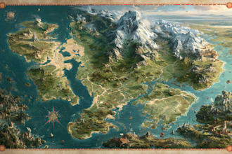 design fantasy map illustration isometric map