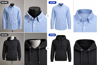 do professional ghost mannequin effect and neck joint photo