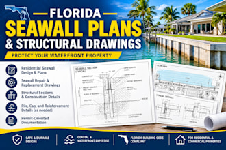 design seawall plans and structural drawings for florida properties