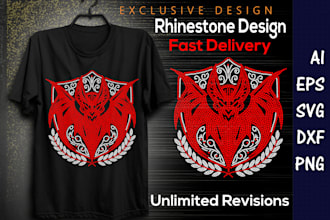 create custom rhinestone t shirt design and hotfix template