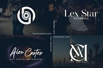 create elegant wedding logo, initials or monogram