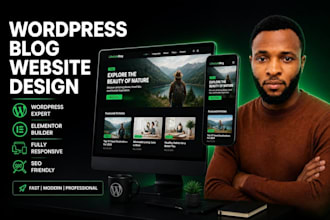 design or redesign a wordpress blog website, wordpress elementor website