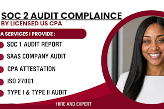 perform saas soc 2 audit, soc 1 report and CPA attestation