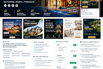 design premium property listing posts and real estate ads