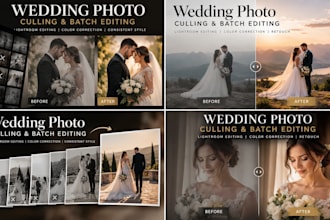 cull and batch edit wedding photo lightroom editing color correction and retouch
