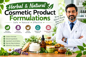 create herbal and natural cosmetic product formulations