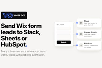 connect your wix form to slack, google sheets or hubspot