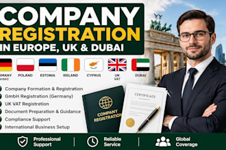 register your company in germany poland estonia ireland cyprus UK vat gmbh