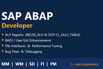 develop sap abap alv reports, badi enhancements and interfaces