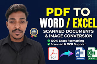 convert PDF to word, excel or scanned documents accurately