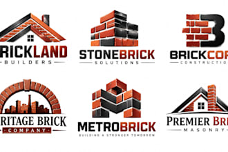design a professional masonry, bricklaying, construction, building brick logo
