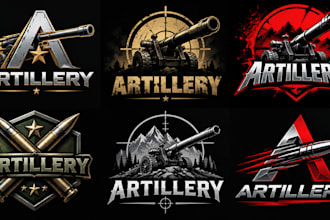design a professional military, cannon, army, defense, tactical artillery logo