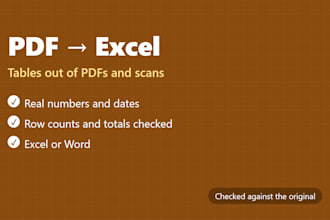convert pdf to excel and extract tables from pdf or scanned documents