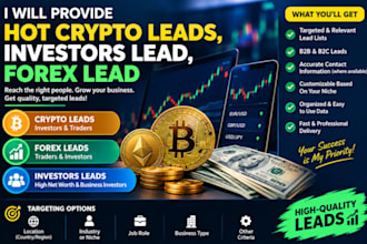provide hot crypto leads, investors lead, forex lead leads