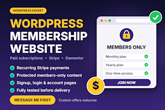 build a wordpress membership website with paid subscriptions and stripe