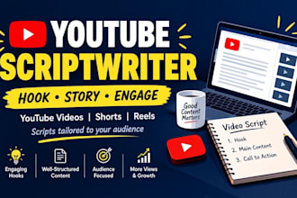 research and write professional youtube scripts