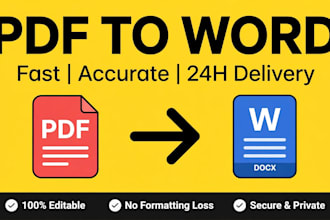 convert pdf to word, scanned images to word by fast typing