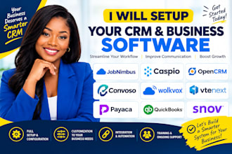 setup jobnimbus caspio opencrm convoso wolkvox vtenext payaca quickbooks snov