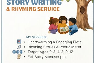 create a custom rhyming childrens story based on your idea