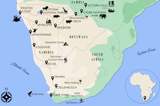 create a custom travel map illustration for your trip