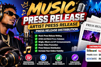 do music press release, artist press release, press release distribution