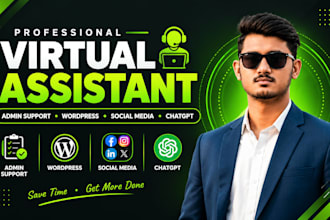 virtual assistant for admin support, wordpress, social media and chatgpt