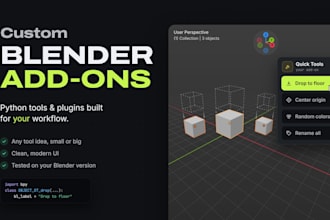 create a custom blender plugin, addon or python script