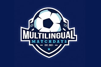 design football based language learning logo