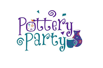 design fun funky pottery party logo
