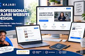 design kajabi website, kajabi VA kajabi landing page, or kajabi online course