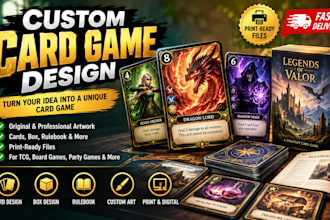 design professional custom card games card deck print ready game cards