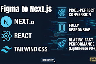 convert figma to next js, react, and tailwind CSS