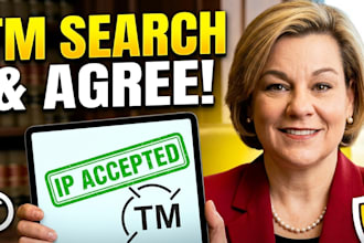 perform trademark search and prepare IP protection agreements