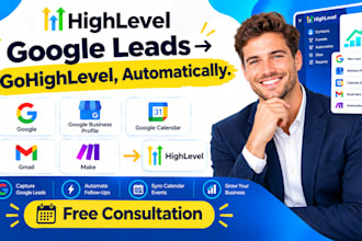 integrate gohighlevel with make, calendar, gmail, google business profile