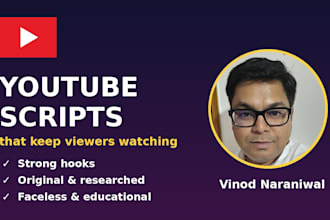 write engaging youtube scripts for faceless and educational channels