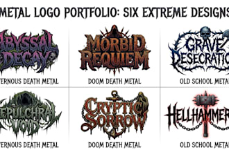 design cavernous death, doom death and old school metal logo
