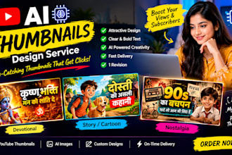design eye catching ai youtube thumbnails