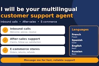 handle customers support, after sales ecommerce order french