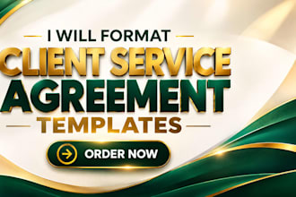 format professional client service agreement templates