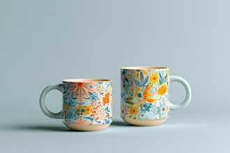 draw a custom coffee mug design