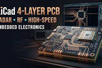 design kicad 4 layer pcb, rader sensor, rf and high speed electronics