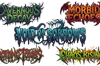 do cavernous death, doom death and old school metal logo