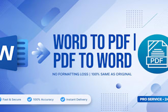 convert PDF to word, word to PDF, excel formatting in 2 hours